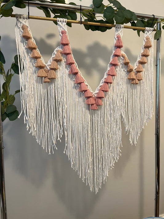 30" Handmade Macrame Wall Hanging with tassels