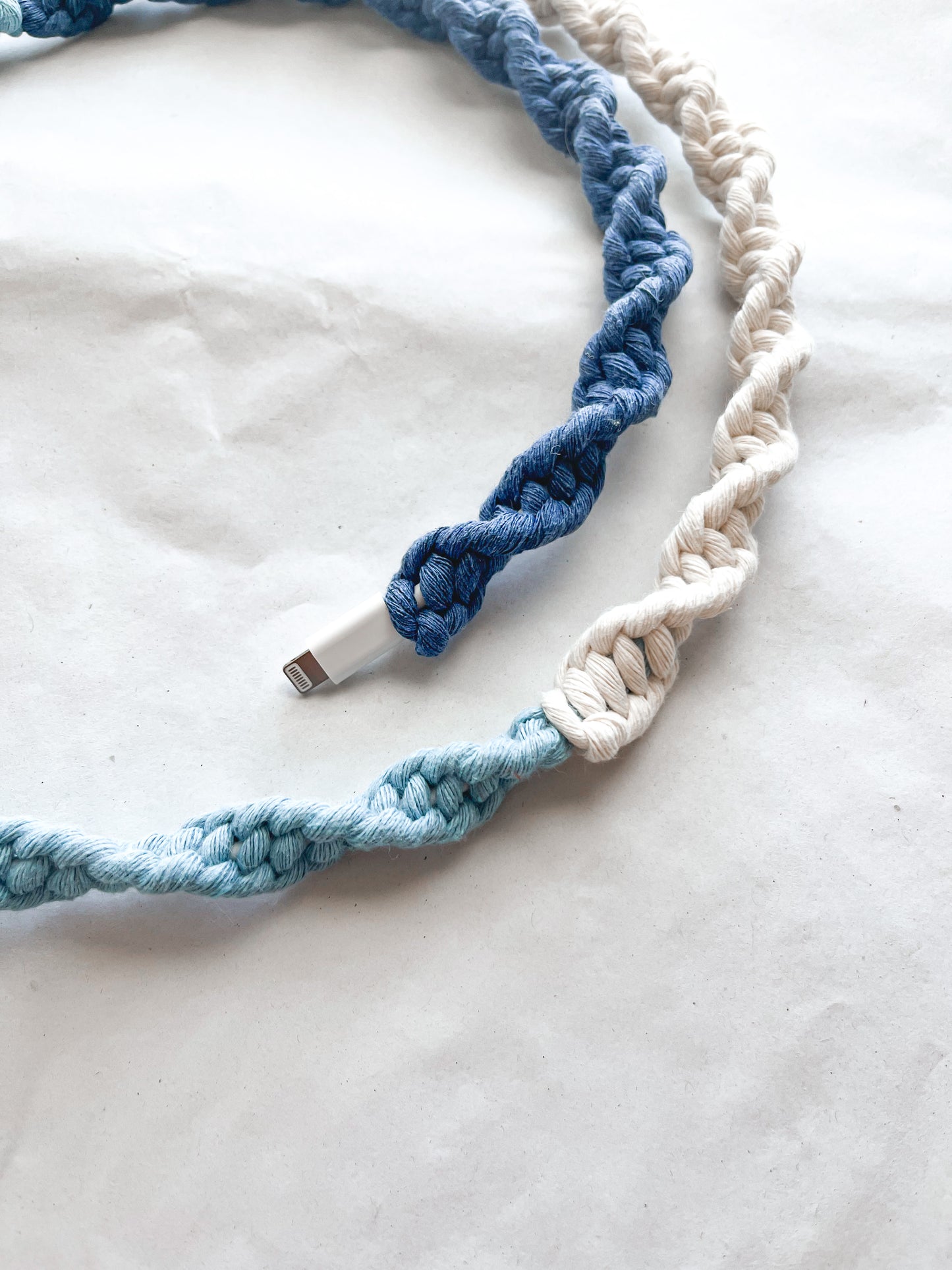 Ocean Wave OMBRÉ Macrame Charger Cord