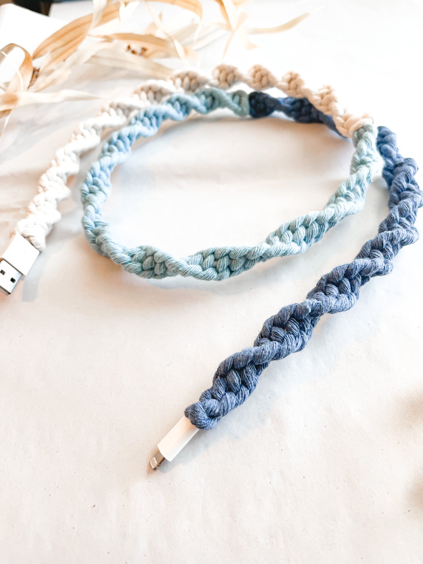 Ocean Wave OMBRÉ Macrame Charger Cord