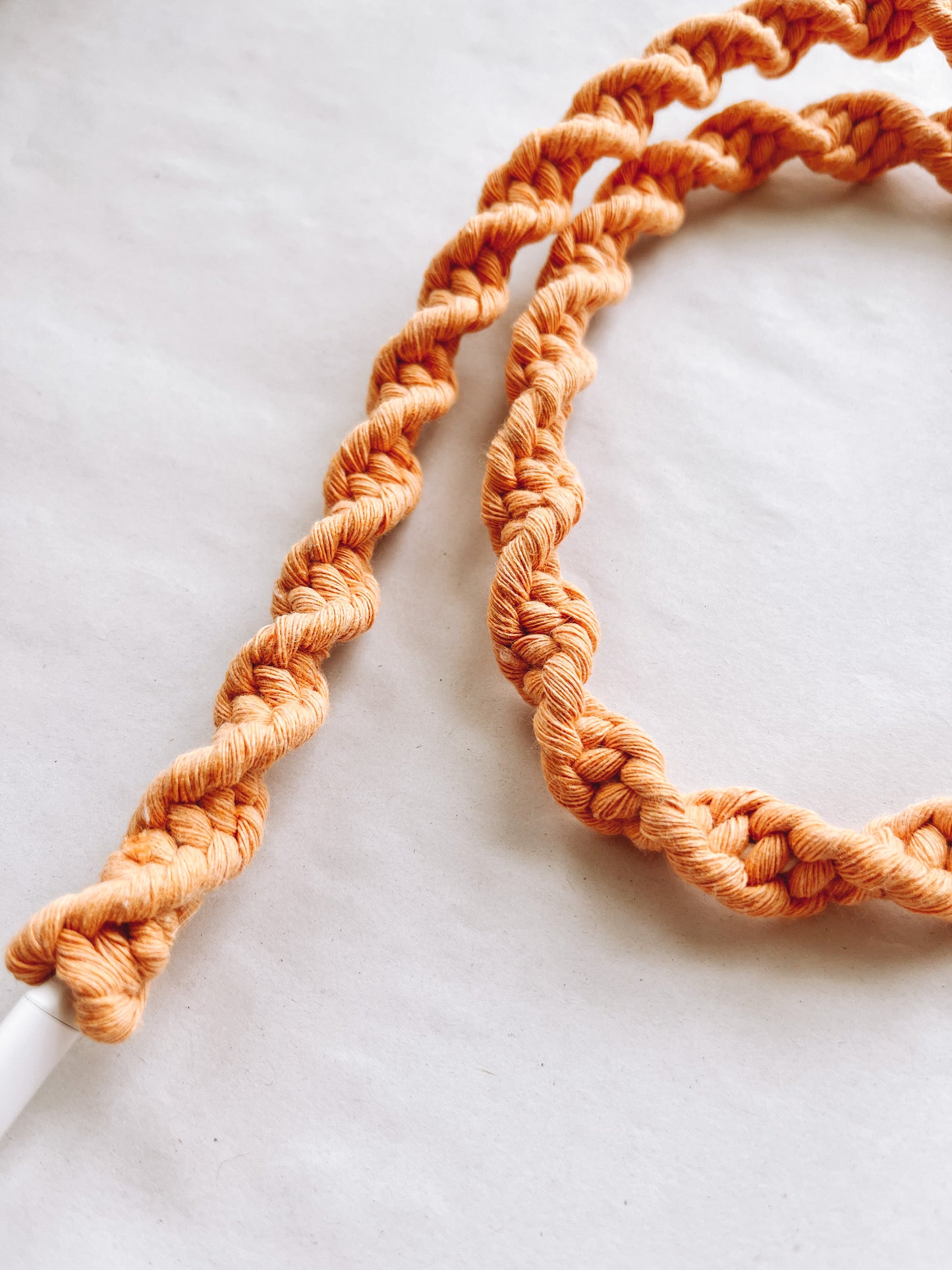 Peach Macrame Charger Cord