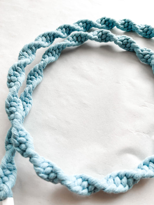 Sky Blue Macrame Charger Cord