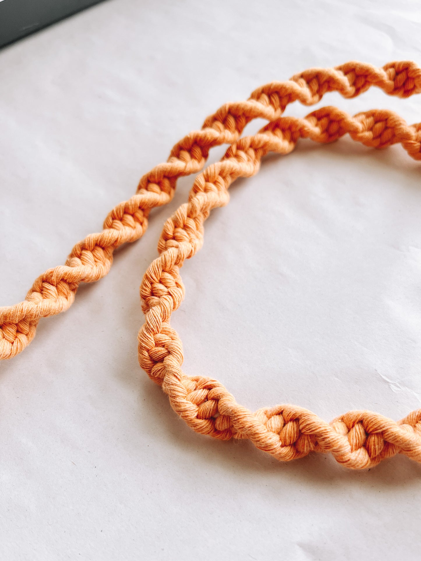 Peach Macrame Charger Cord