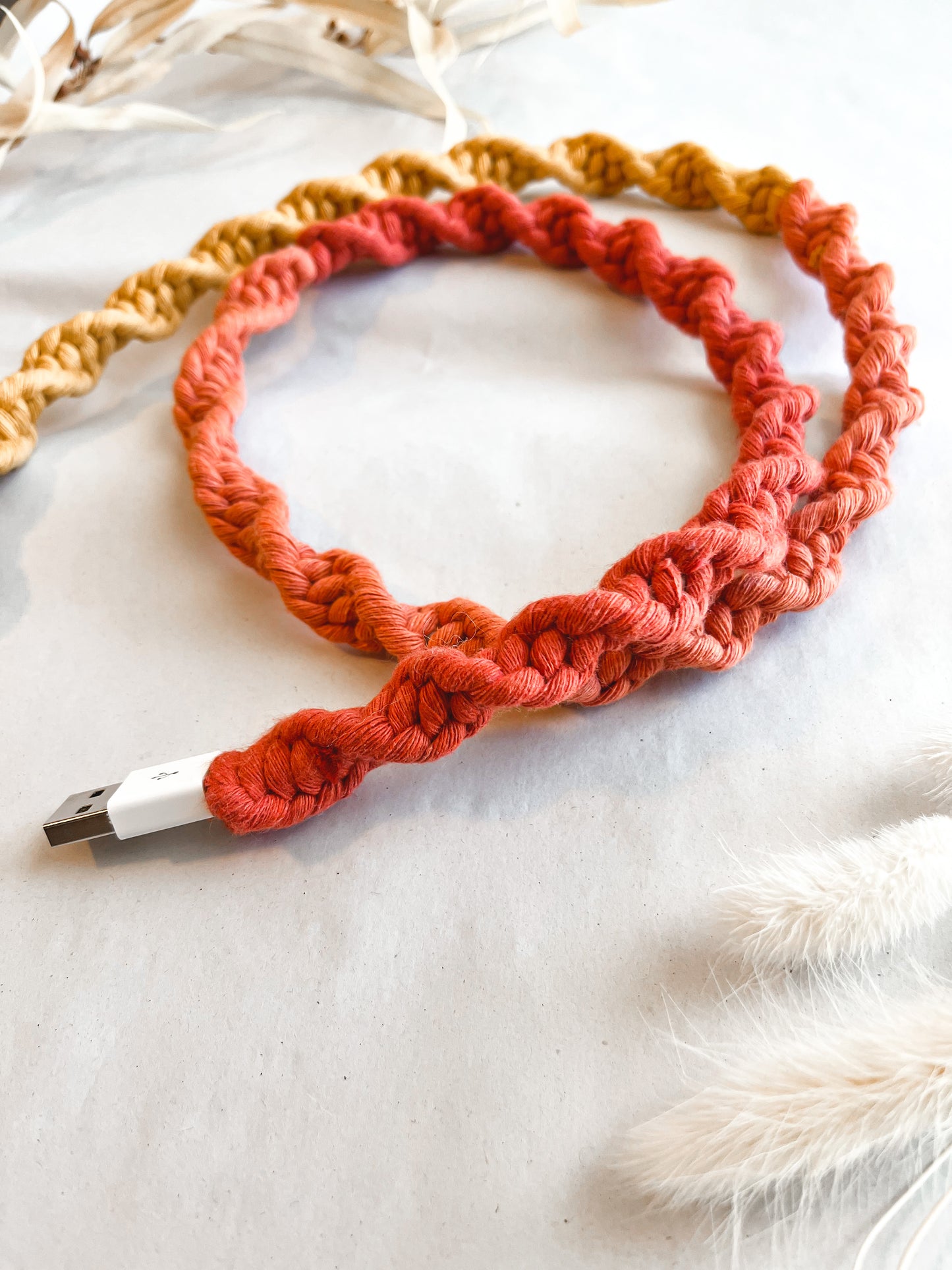 Sunburst OMBRÉ Macrame Charger Cord