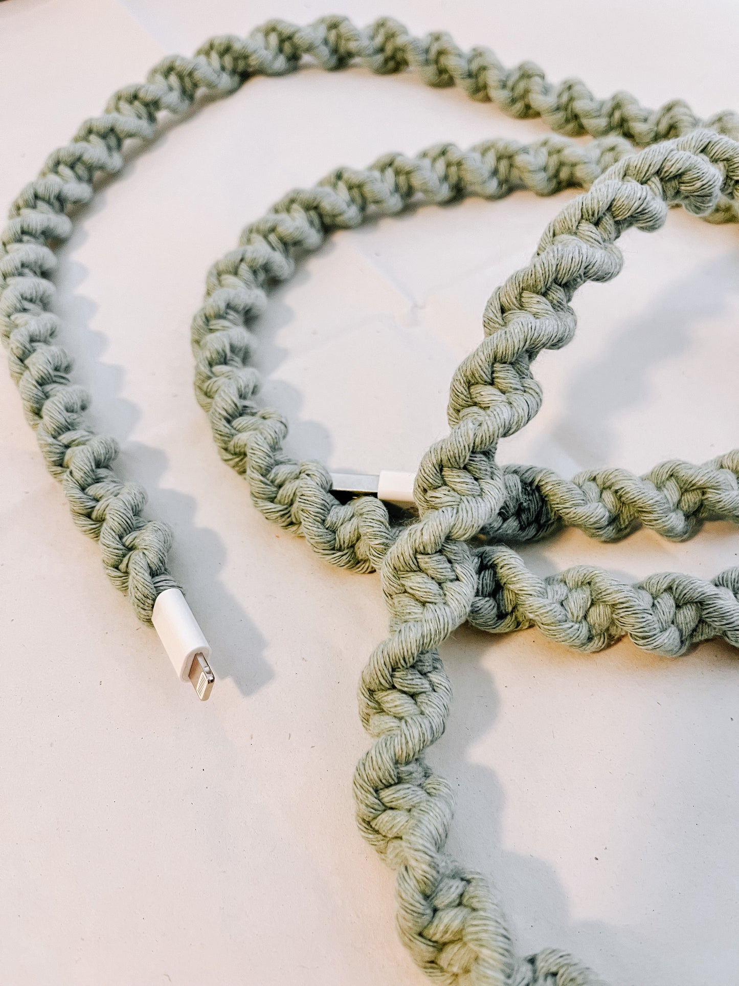 Sage Macrame Charger Cord