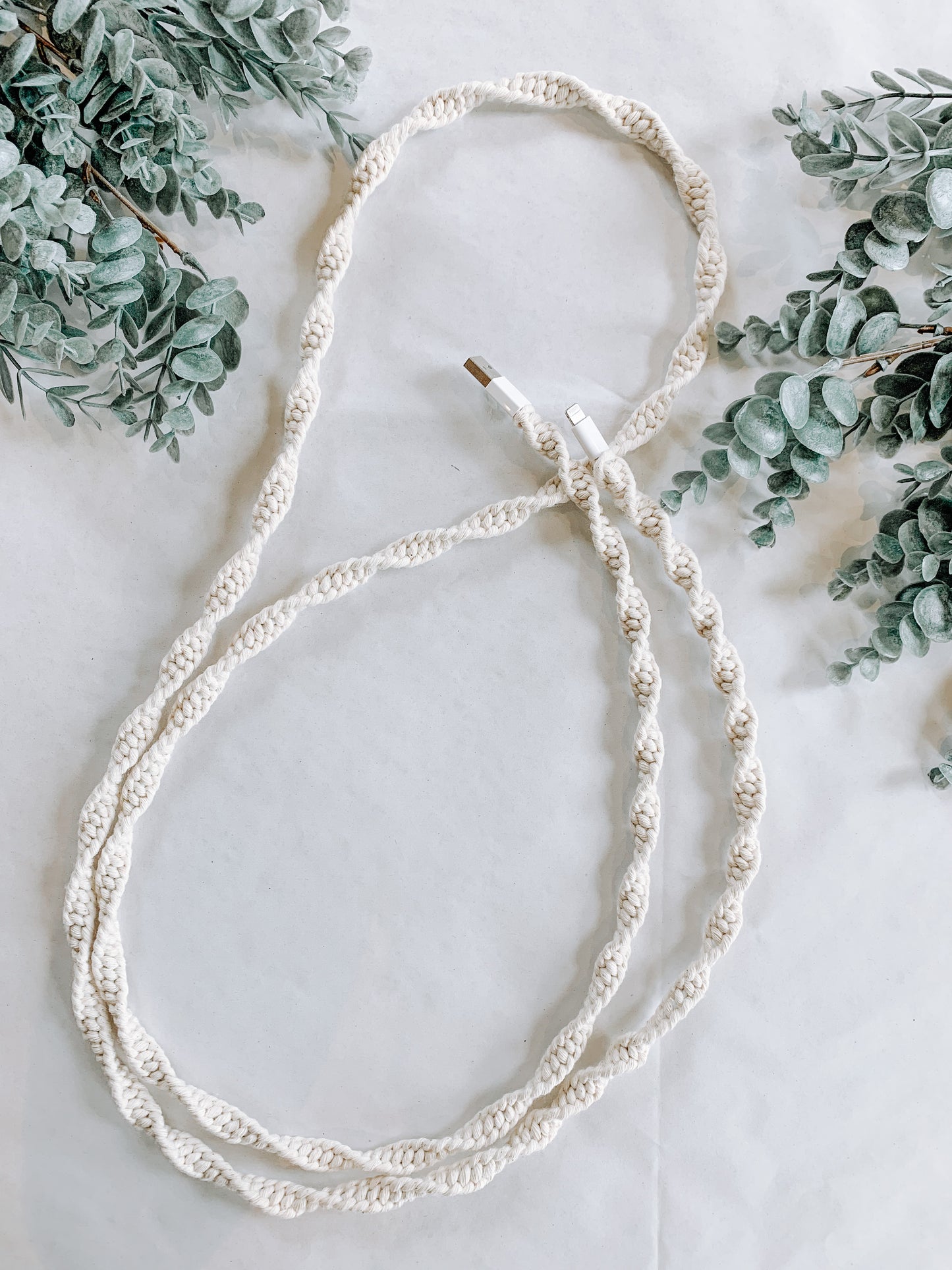 Natural Macrame Charger Cord