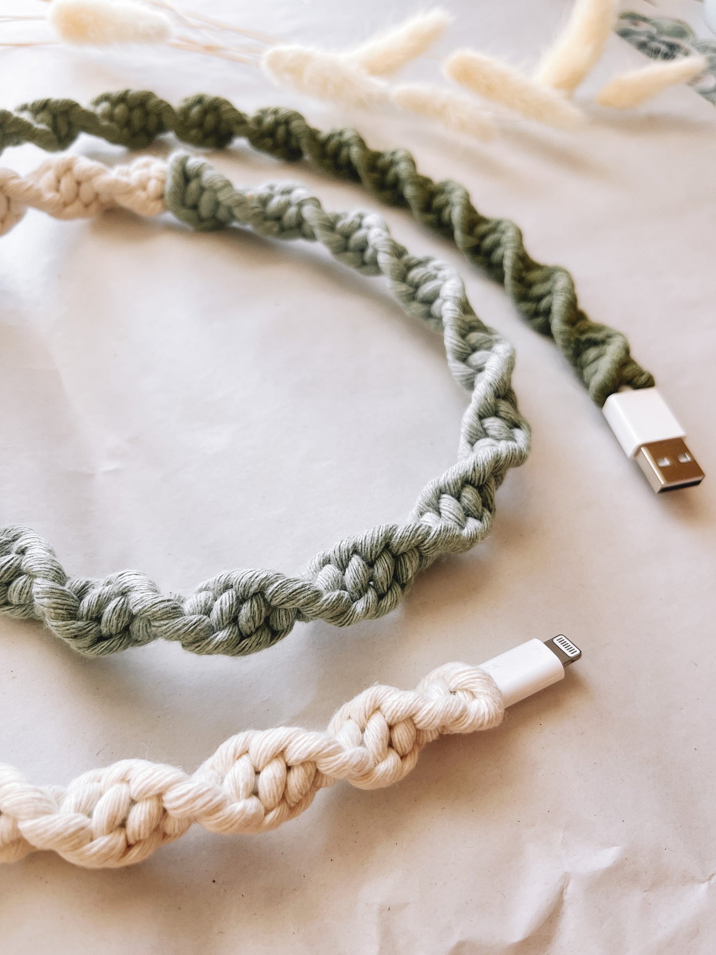 The Grass is Always Greener OMBRÉ Macrame Charger Cord