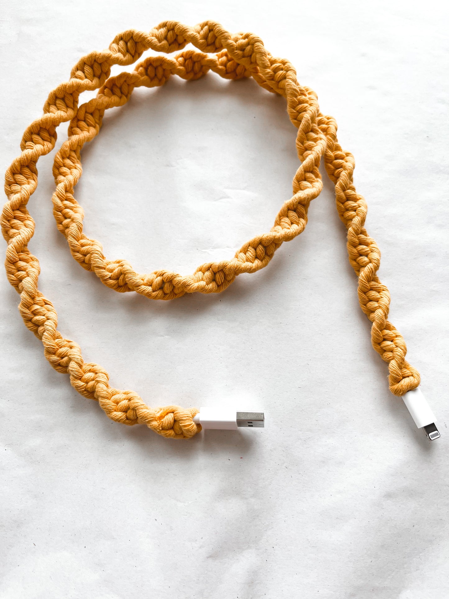 Mustard Macrame Charger Cord