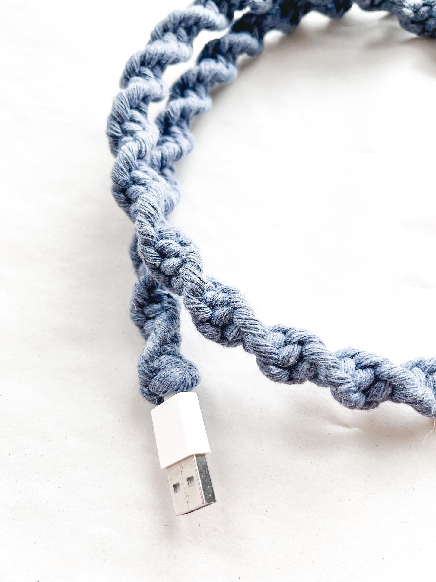 Dark Blue Macrame Charger Cord