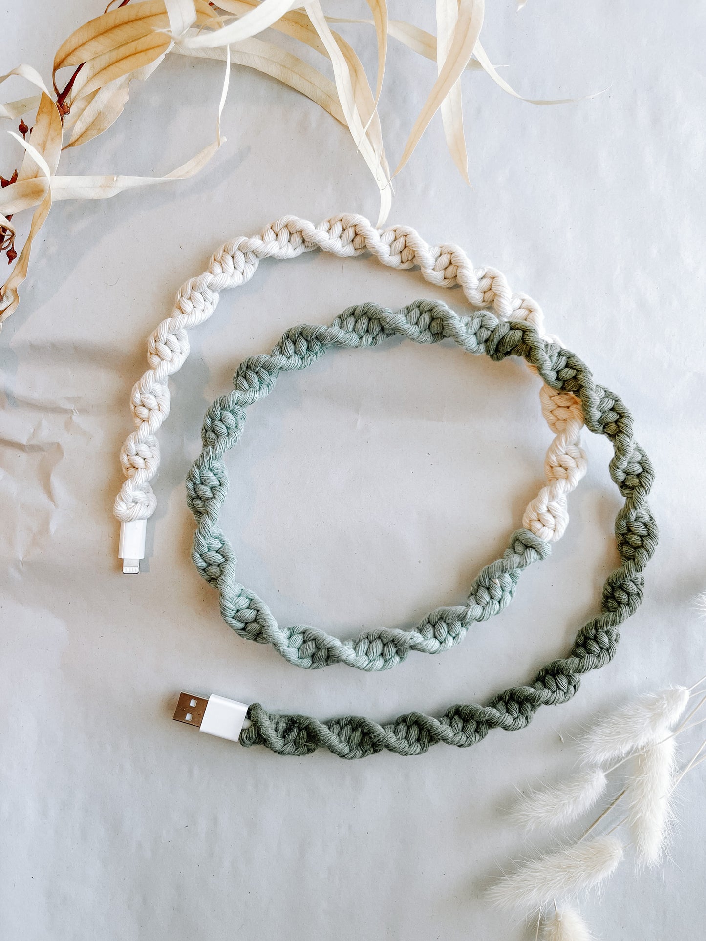 The Grass is Always Greener OMBRÉ Macrame Charger Cord