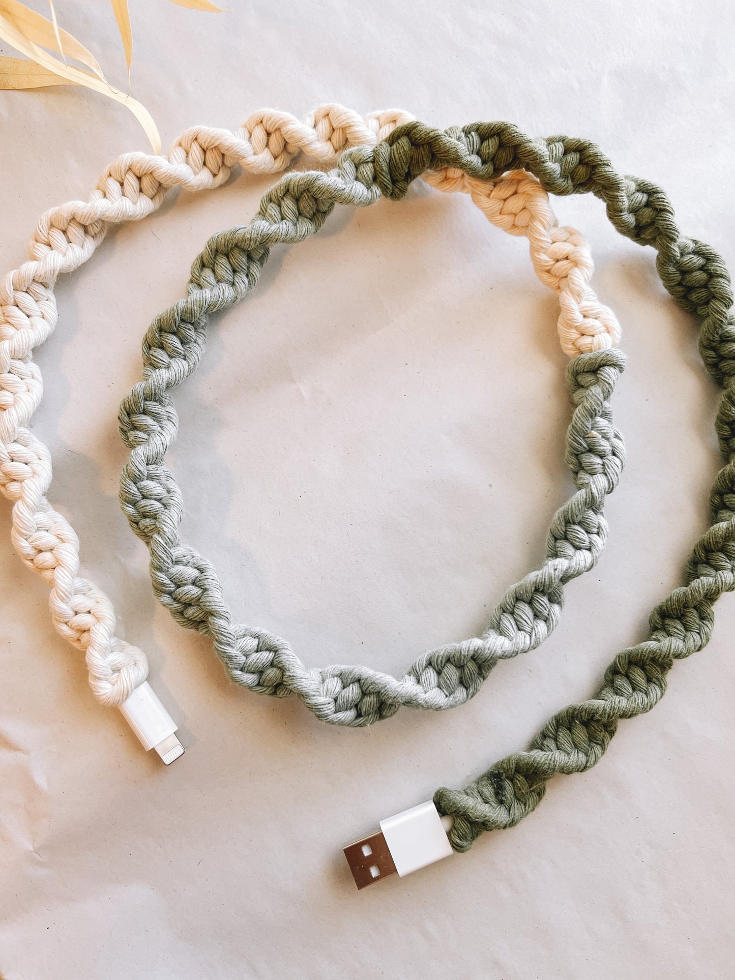 The Grass is Always Greener OMBRÉ Macrame Charger Cord