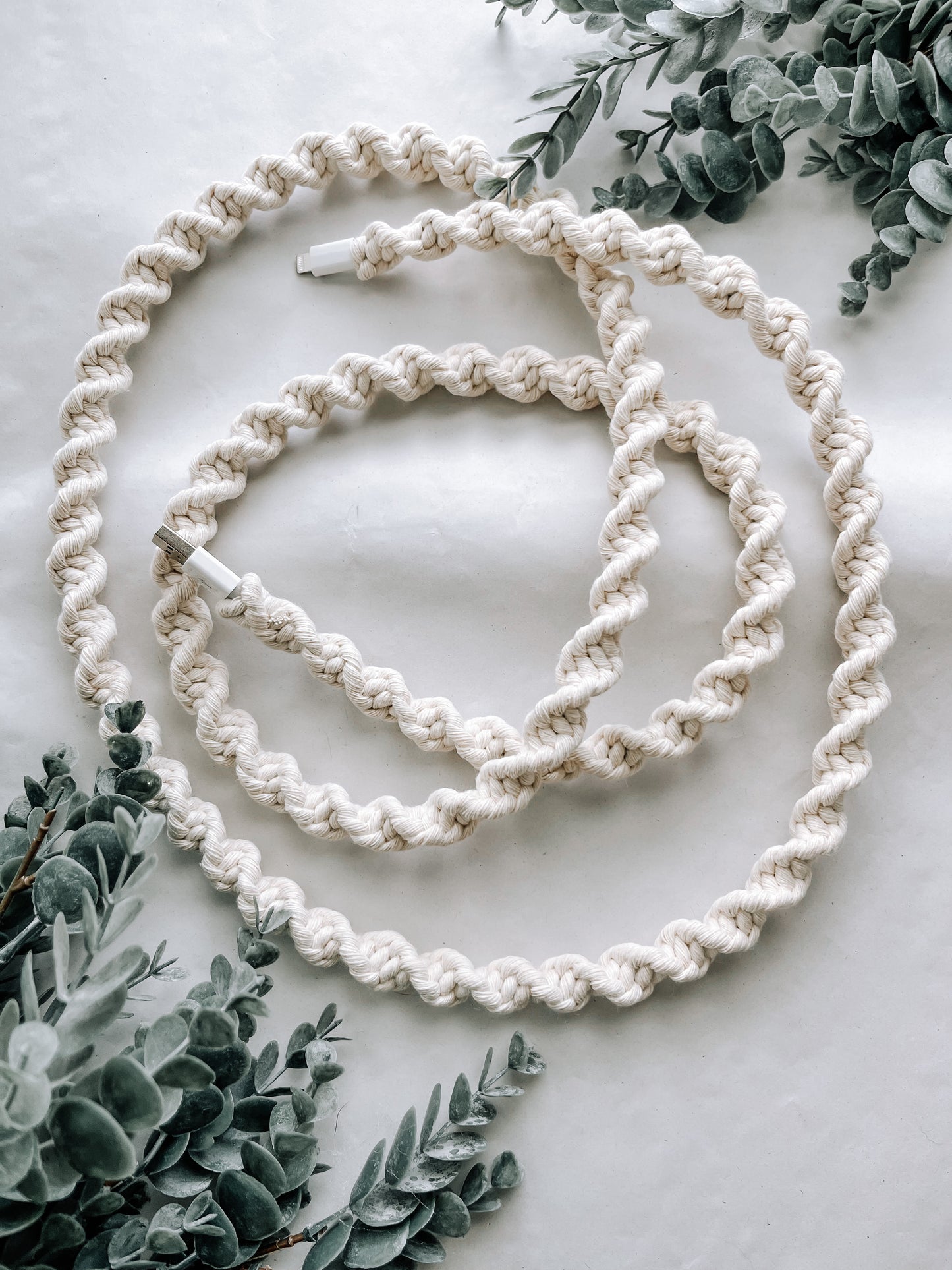 Natural Macrame Charger Cord