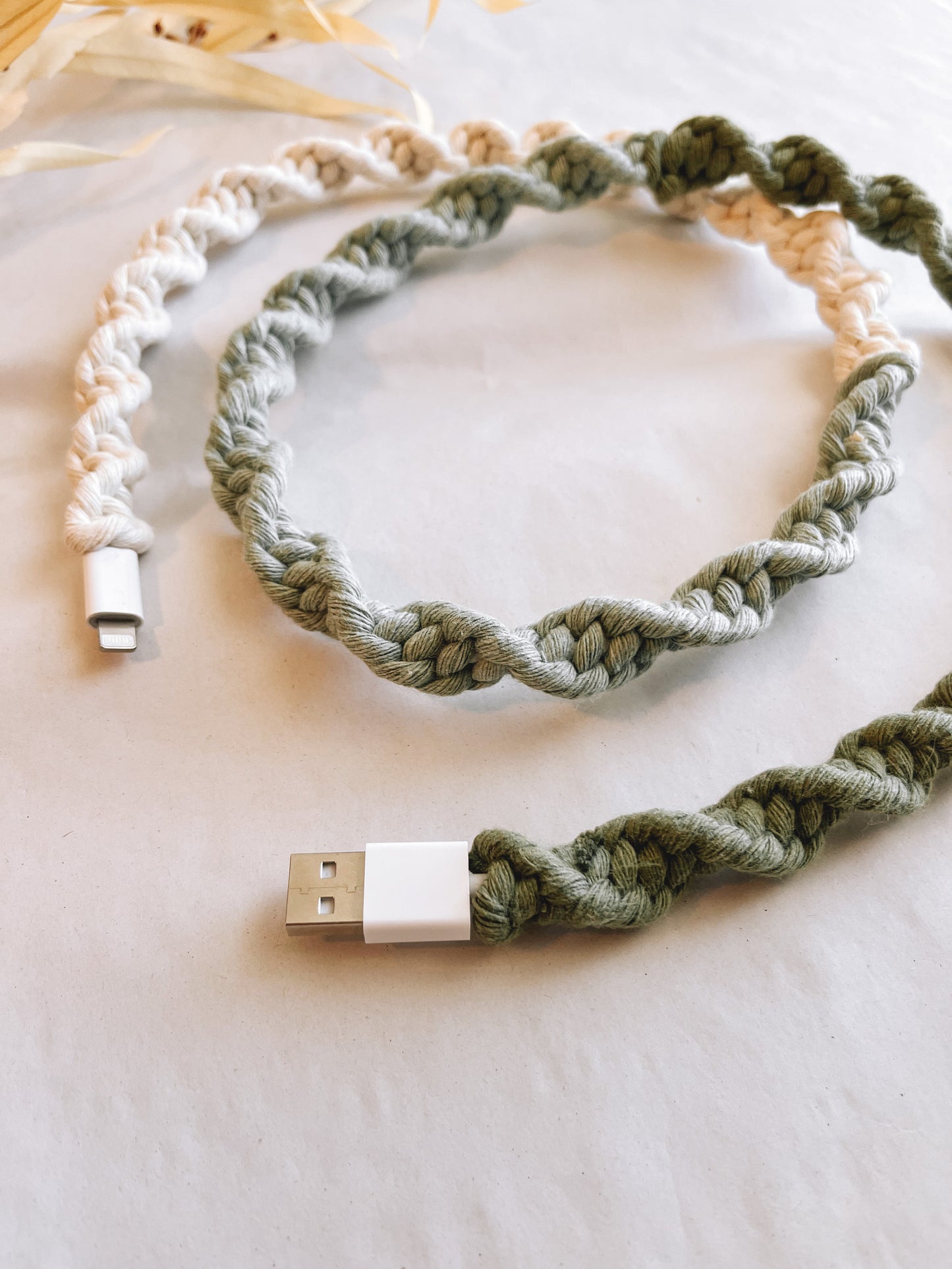 The Grass is Always Greener OMBRÉ Macrame Charger Cord