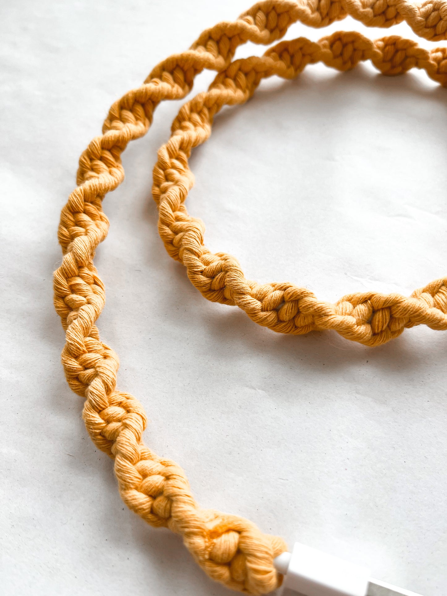 Mustard Macrame Charger Cord