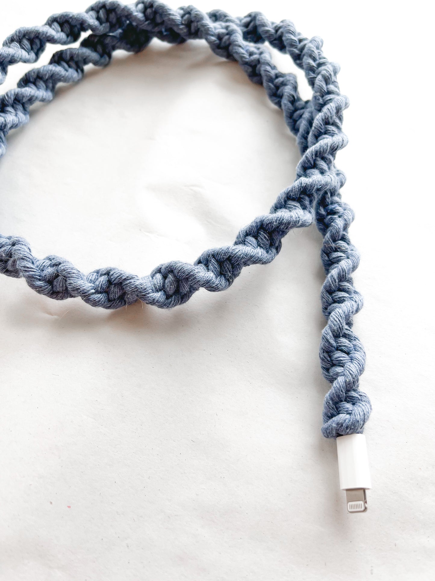 Dark Blue Macrame Charger Cord