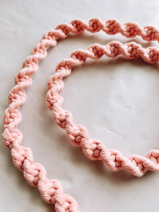 Pink Taffy Macrame Charger Cord