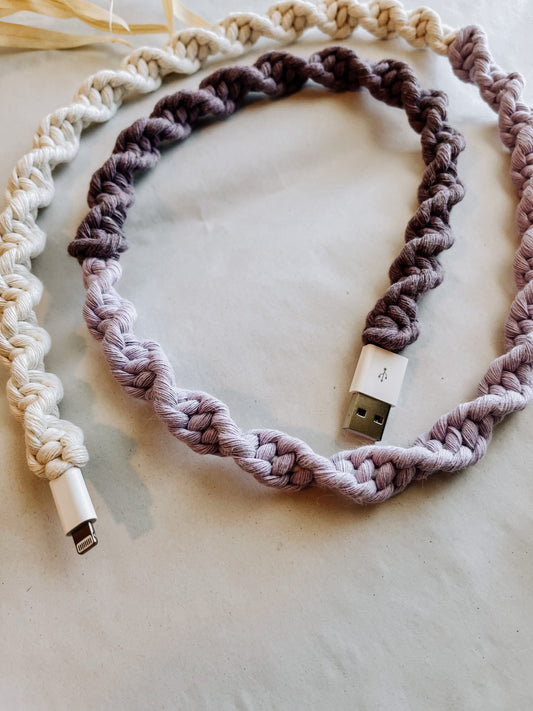 Wicklow Sea of Purple OMBRÉ Macrame Charger Cord