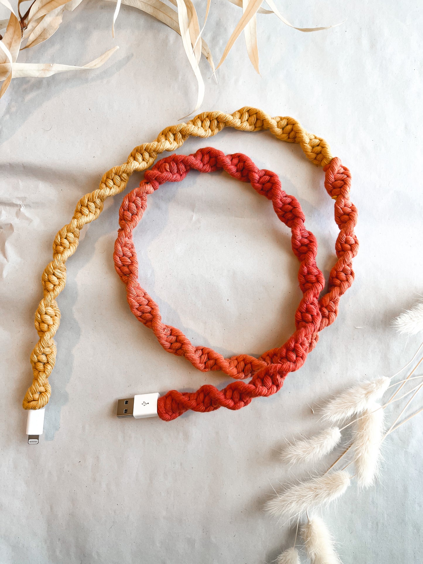 Sunburst OMBRÉ Macrame Charger Cord