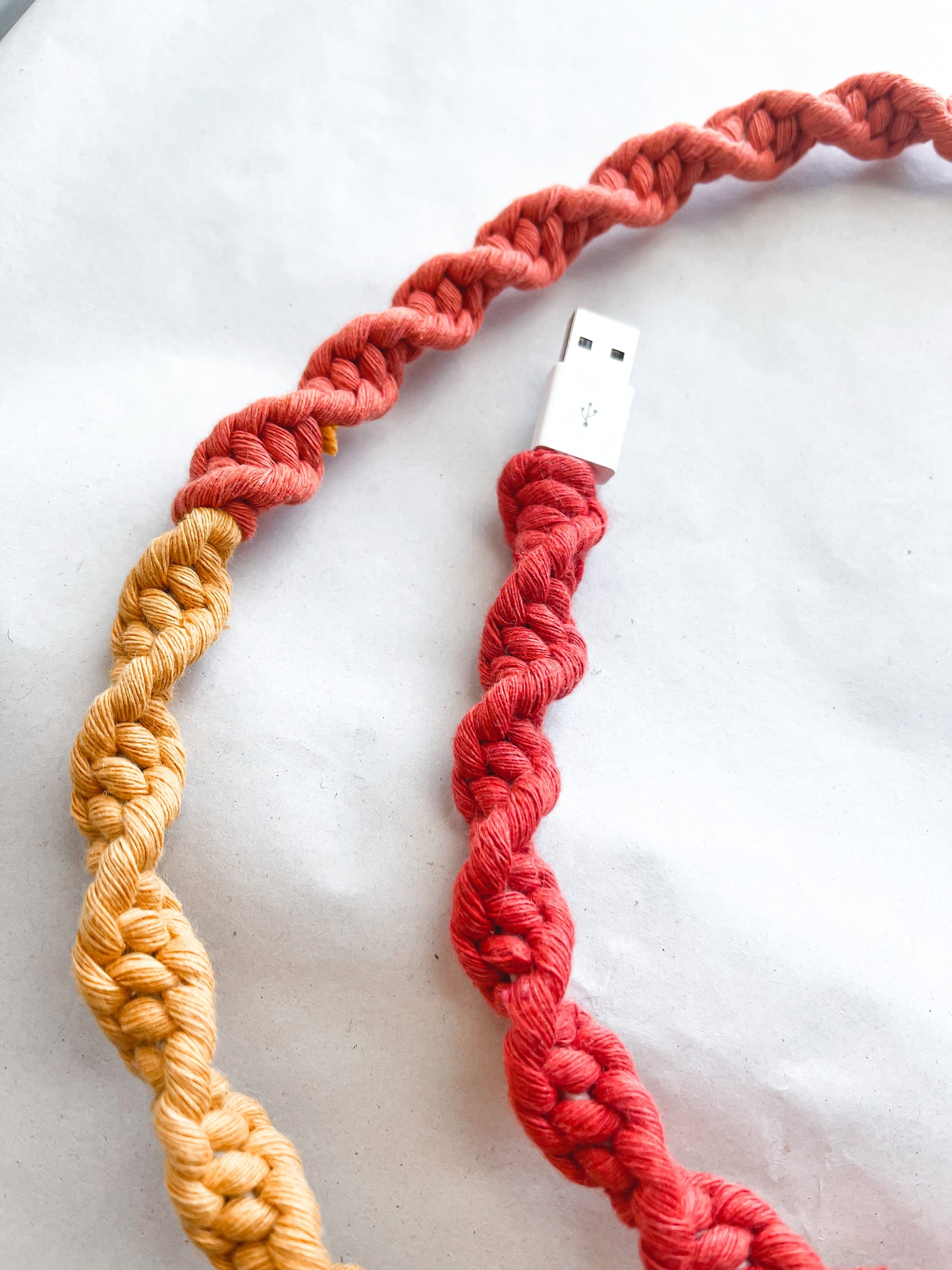 Sunburst OMBRÉ Macrame Charger Cord