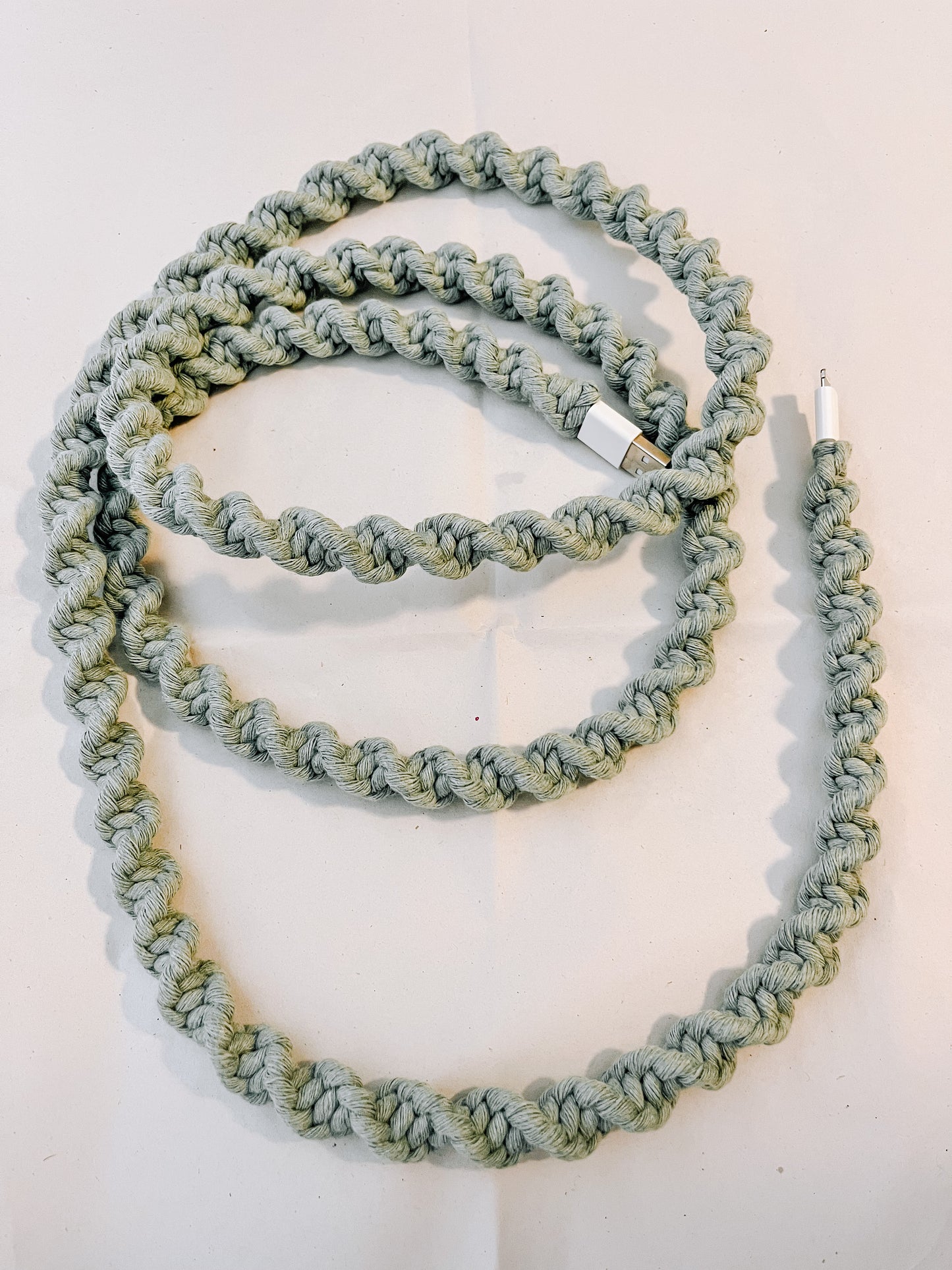 Sage Macrame Charger Cord