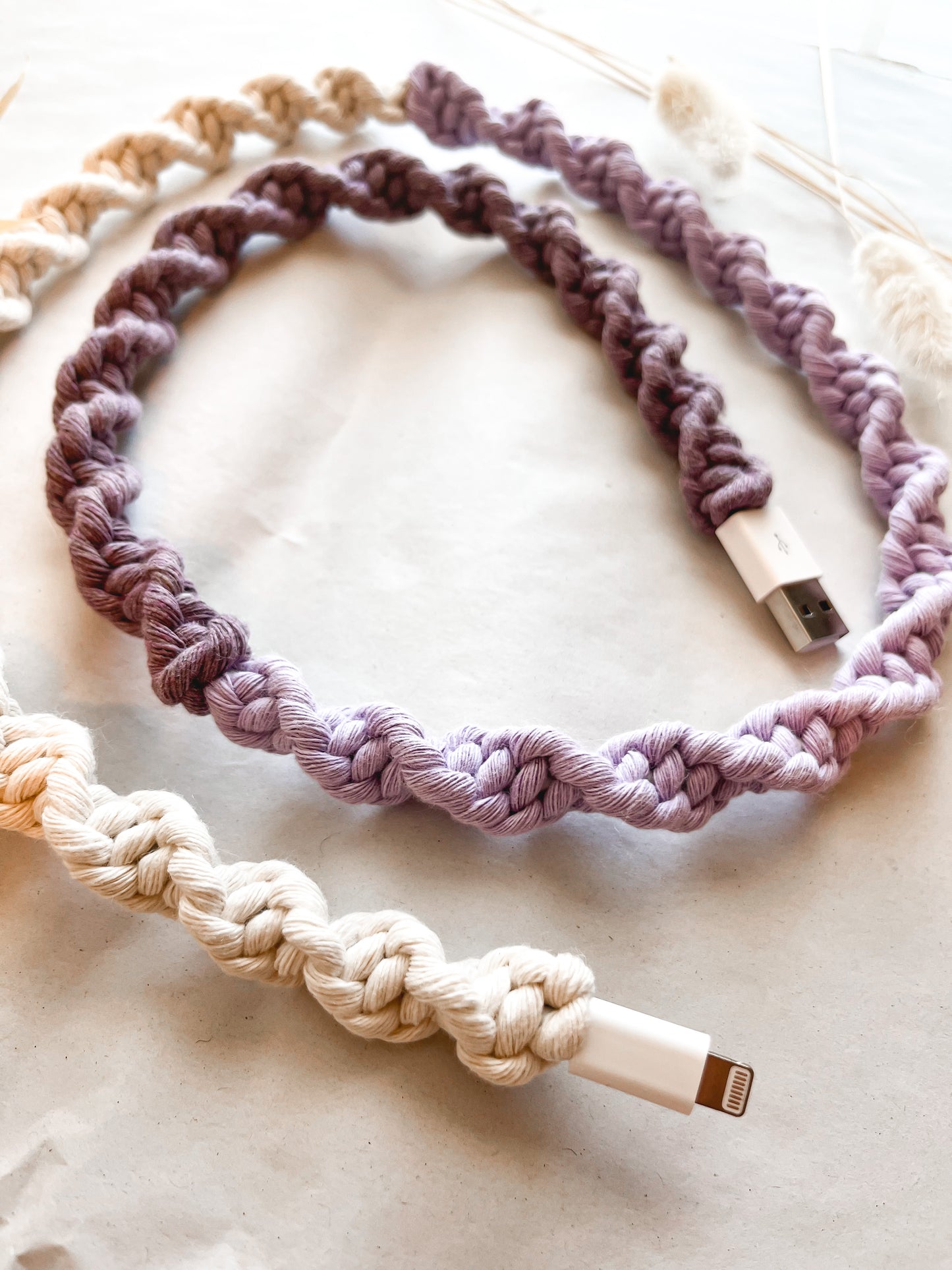 Wicklow Sea of Purple OMBRÉ Macrame Charger Cord