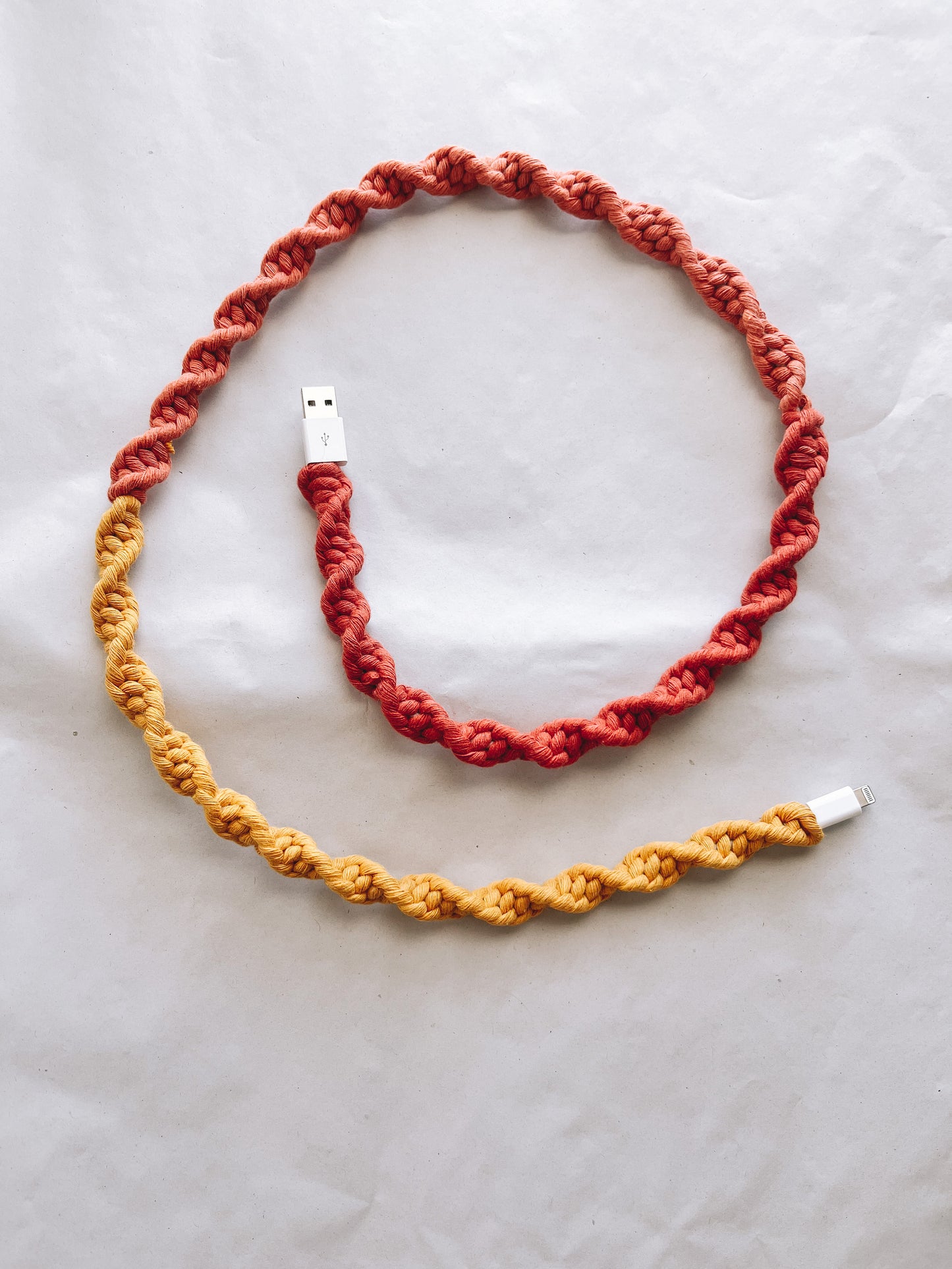 Sunburst OMBRÉ Macrame Charger Cord