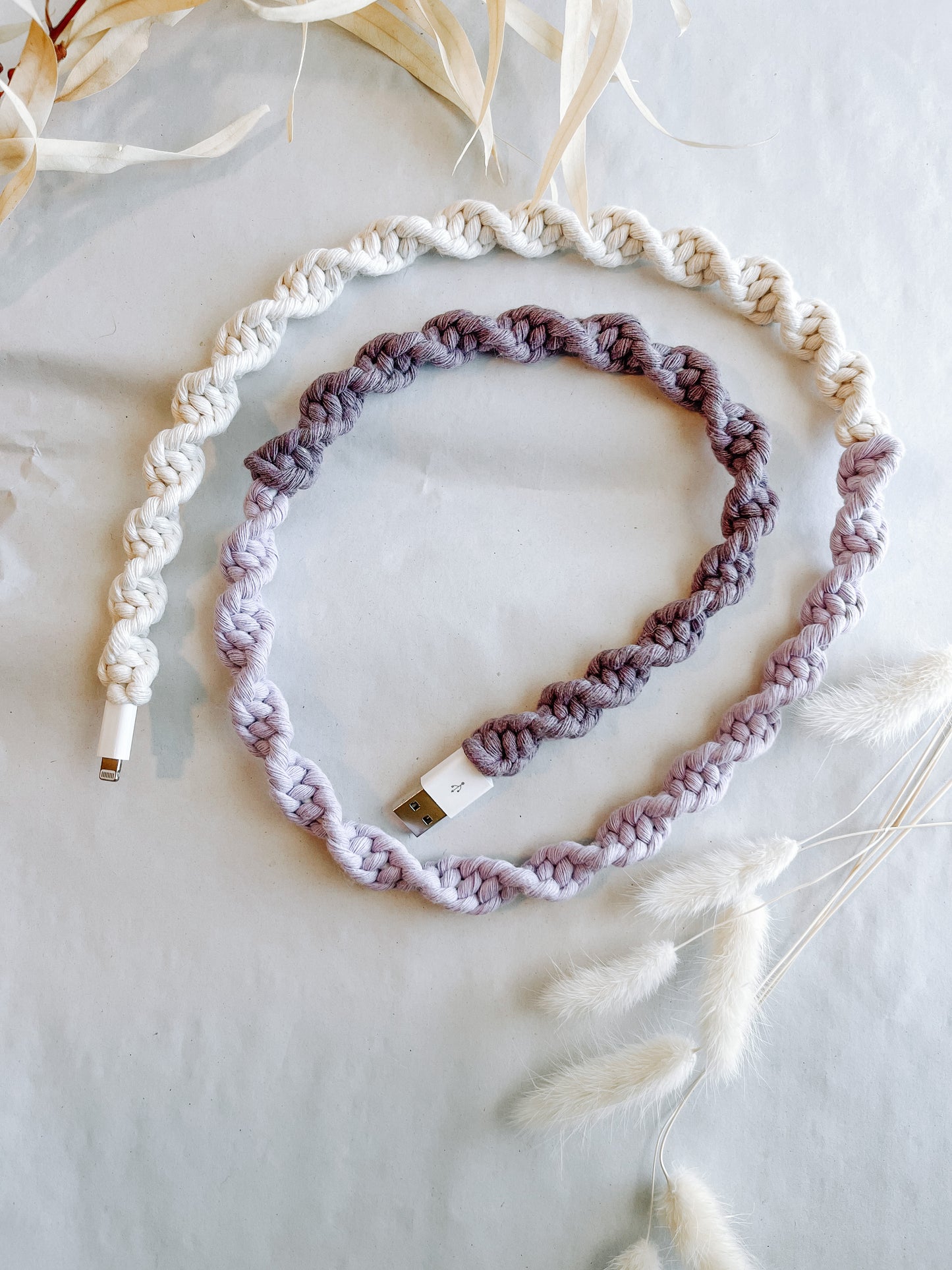 Wicklow Sea of Purple OMBRÉ Macrame Charger Cord